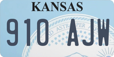 KS license plate 910AJW