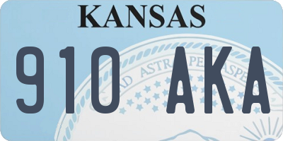 KS license plate 910AKA