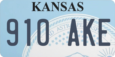 KS license plate 910AKE