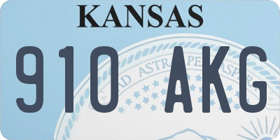 KS license plate 910AKG