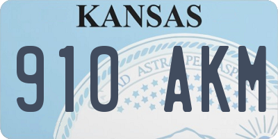 KS license plate 910AKM