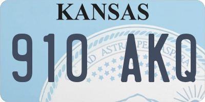 KS license plate 910AKQ