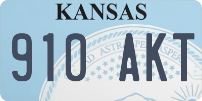 KS license plate 910AKT