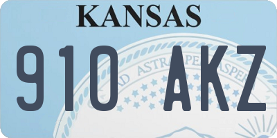 KS license plate 910AKZ