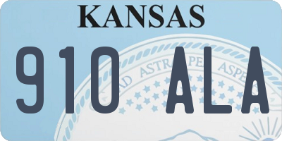 KS license plate 910ALA
