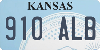 KS license plate 910ALB