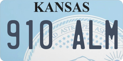 KS license plate 910ALM
