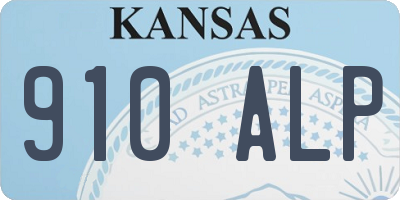 KS license plate 910ALP