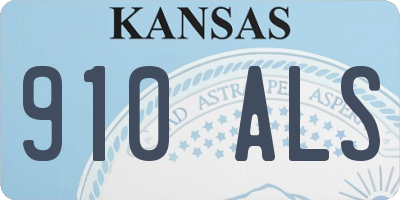 KS license plate 910ALS