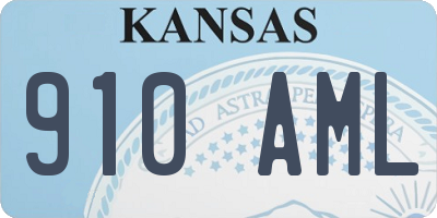 KS license plate 910AML