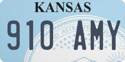 KS license plate 910AMY