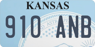 KS license plate 910ANB