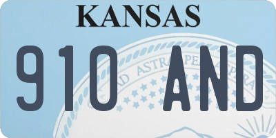 KS license plate 910AND