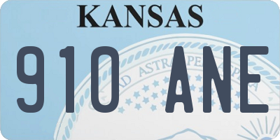 KS license plate 910ANE