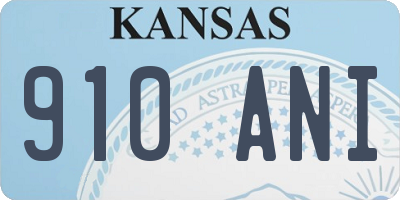 KS license plate 910ANI