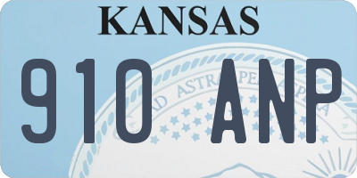 KS license plate 910ANP