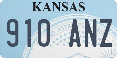 KS license plate 910ANZ