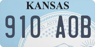 KS license plate 910AOB