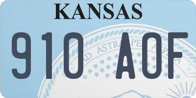 KS license plate 910AOF