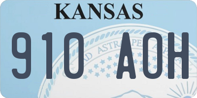 KS license plate 910AOH