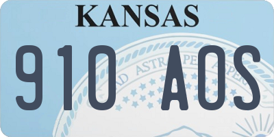 KS license plate 910AOS