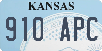 KS license plate 910APC