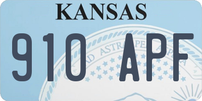 KS license plate 910APF