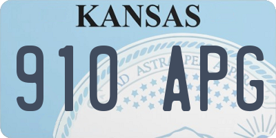 KS license plate 910APG