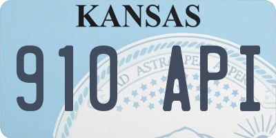 KS license plate 910API