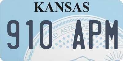 KS license plate 910APM