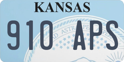 KS license plate 910APS