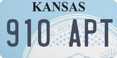 KS license plate 910APT