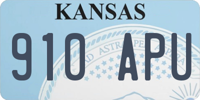 KS license plate 910APU