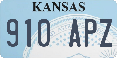 KS license plate 910APZ