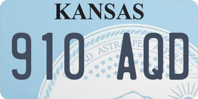 KS license plate 910AQD