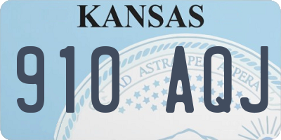 KS license plate 910AQJ