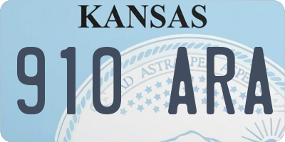 KS license plate 910ARA