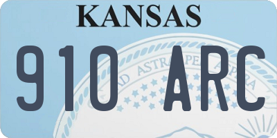 KS license plate 910ARC