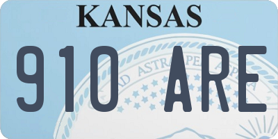 KS license plate 910ARE