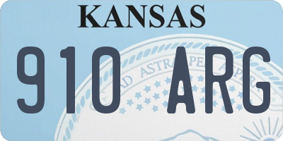 KS license plate 910ARG