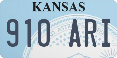 KS license plate 910ARI