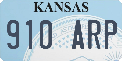 KS license plate 910ARP