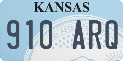 KS license plate 910ARQ