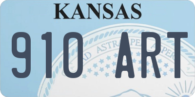 KS license plate 910ART