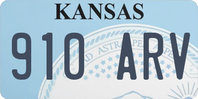 KS license plate 910ARV