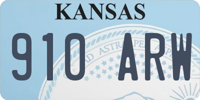 KS license plate 910ARW