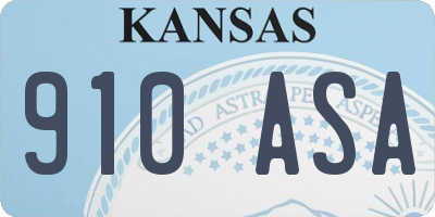 KS license plate 910ASA