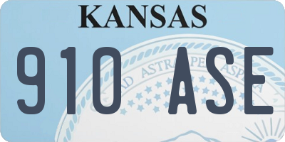 KS license plate 910ASE