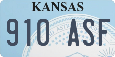KS license plate 910ASF