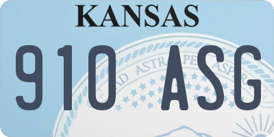 KS license plate 910ASG